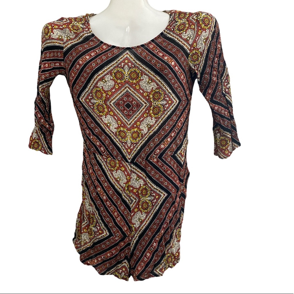 O’Neill boho short romper beach coverup with open back
